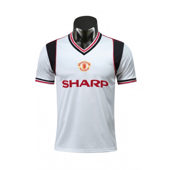 Camisola Manchester United Retro Equipamento Segundo 1985 Manga Curta